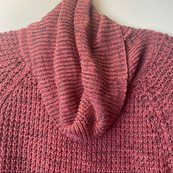 KISMET large pink turtle cowl neck knit sweater - Picture 3 of 4
